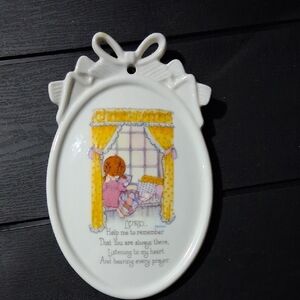 Children Prayer Plaque Porcelain